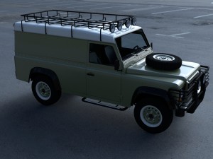 land rover defender 110 hard top w chassis hdri 3D Model