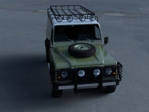 land rover defender 110 hard top w chassis hdri 3D Model