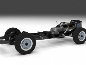 land rover defender 110 hard top w chassis hdri 3D Model
