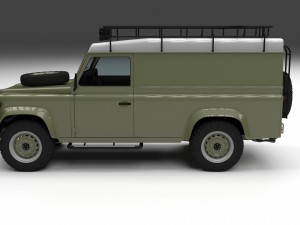 land rover defender 110 hard top w chassis hdri 3D Model
