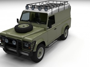 land rover defender 110 hard top w chassis hdri 3D Model