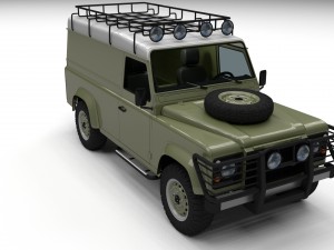 land rover defender 110 hard top w chassis hdri 3D Model