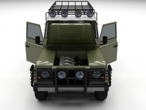 land rover defender 110 hard top w chassis hdri 3D Model