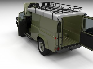 land rover defender 110 hard top w chassis hdri 3D Model