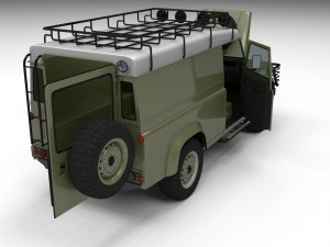 land rover defender 110 hard top w chassis hdri 3D Model