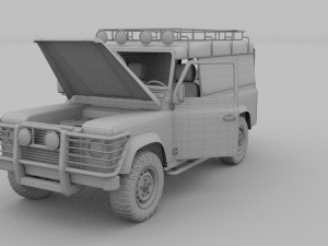 land rover defender 110 hard top w chassis hdri 3D Model