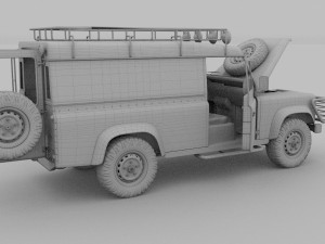 land rover defender 110 hard top w chassis hdri 3D Model