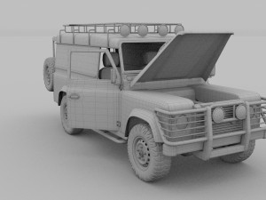 land rover defender 110 hard top w chassis hdri 3D Model
