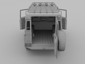 land rover defender 110 hard top w chassis hdri 3D Model