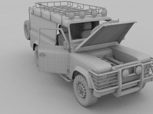 land rover defender 110 hard top w chassis hdri 3D Model