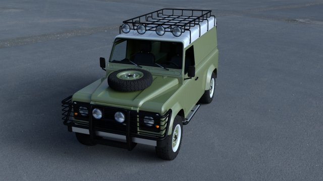 land rover defender 110 hard top w interior hdri Modello 3D .c4d .max .obj .3ds .fbx .stl .blend 