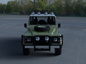 land rover defender 110 hard top w interior hdri Modello 3D
