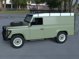 land rover defender 110 hard top w interior hdri Modello 3D