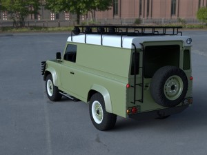 land rover defender 110 hard top w interior hdri Modello 3D
