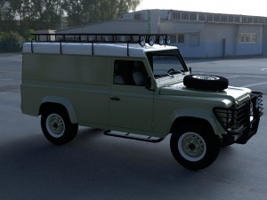 land rover defender 110 hard top w interior hdri Modello 3D