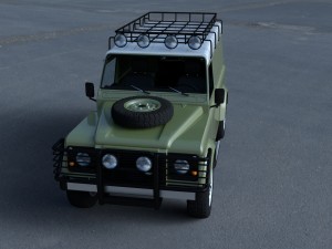 land rover defender 110 hard top w interior hdri Modello 3D