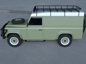 land rover defender 110 hard top w interior hdri Modello 3D