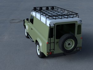 land rover defender 110 hard top w interior hdri Modello 3D