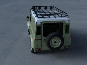 land rover defender 110 hard top w interior hdri Modello 3D