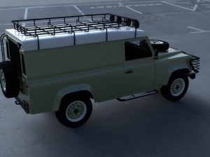 land rover defender 110 hard top w interior hdri Modello 3D