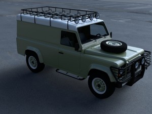 land rover defender 110 hard top w interior hdri Modello 3D