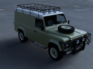 land rover defender 110 hard top w interior hdri Modello 3D