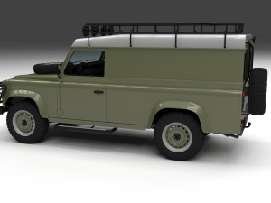 land rover defender 110 hard top w interior hdri Modello 3D