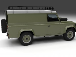 land rover defender 110 hard top w interior hdri Modello 3D