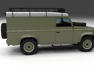 land rover defender 110 hard top w interior hdri Modello 3D