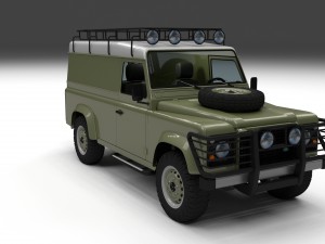 land rover defender 110 hard top w interior hdri Modello 3D