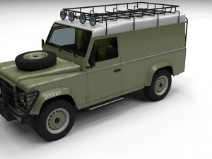 land rover defender 110 hard top w interior hdri Modello 3D