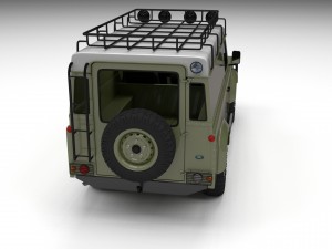 land rover defender 110 hard top w interior hdri Modello 3D