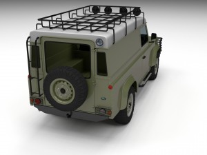 land rover defender 110 hard top w interior hdri Modello 3D