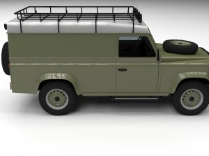 land rover defender 110 hard top w interior hdri Modello 3D