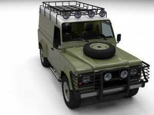 land rover defender 110 hard top w interior hdri Modello 3D