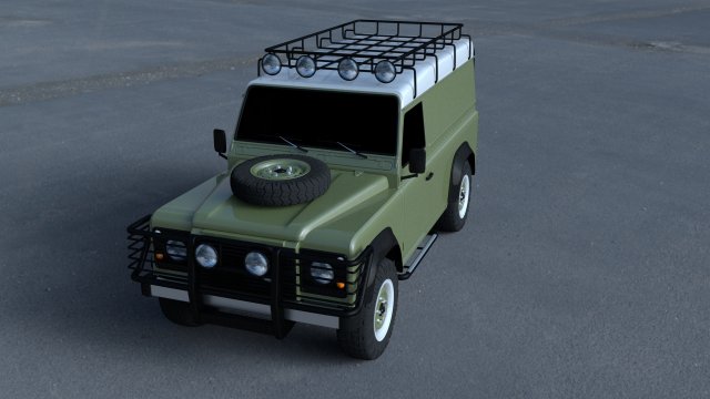 land rover defender 110 hard top wo interior hdri 3D Model .c4d .max .obj .3ds .fbx .stl .blend 