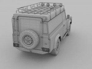 land rover defender 110 hard top wo interior hdri 3D Model