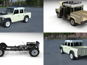 full land rover defender 110 double cab pick up hd 3D Model
