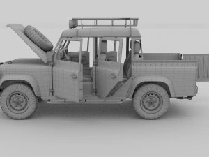 full land rover defender 110 double cab pick up hd 3D Model