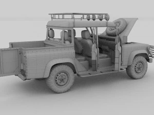 full land rover defender 110 double cab pick up hd 3D Model
