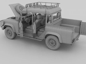 full land rover defender 110 double cab pick up hd 3D Model