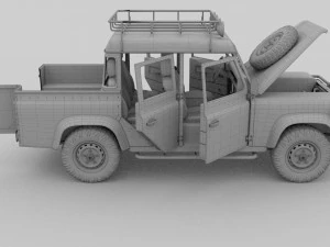 full land rover defender 110 double cab pick up hd 3D Model