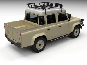 full land rover defender 110 double cab pick up hd 3D Model