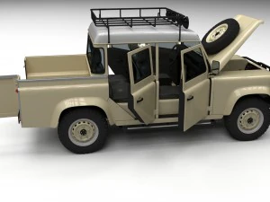 full land rover defender 110 double cab pick up hd 3D Model
