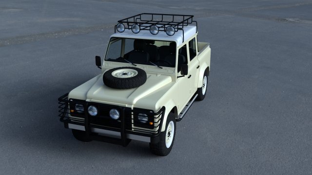 land rover defender 110 double cab pick up w inter 3D Model .c4d .max .obj .3ds .fbx .stl .blend 