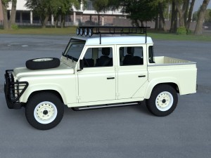 land rover defender 110 double cab pick up w inter 3D Model