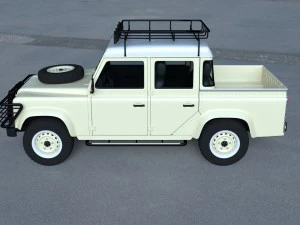 land rover defender 110 double cab pick up w inter 3D Model