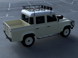 land rover defender 110 double cab pick up w inter 3D Model