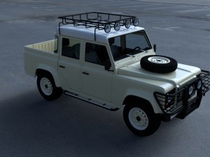 land rover defender 110 double cab pick up w inter 3D Model