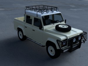 land rover defender 110 double cab pick up w inter 3D Model